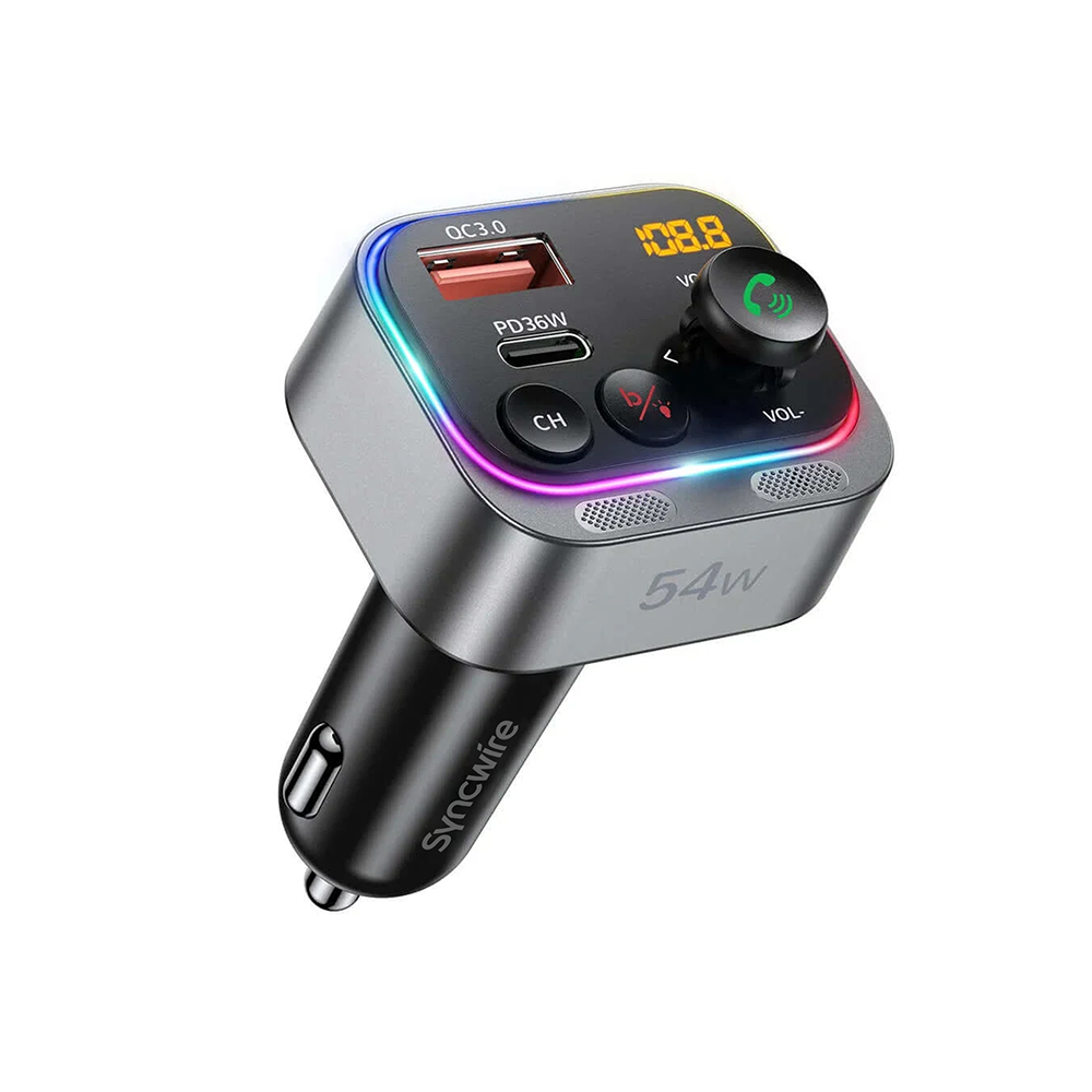54W Bluetooth 5.3|5.4 FM Transmitter Charger Adapter