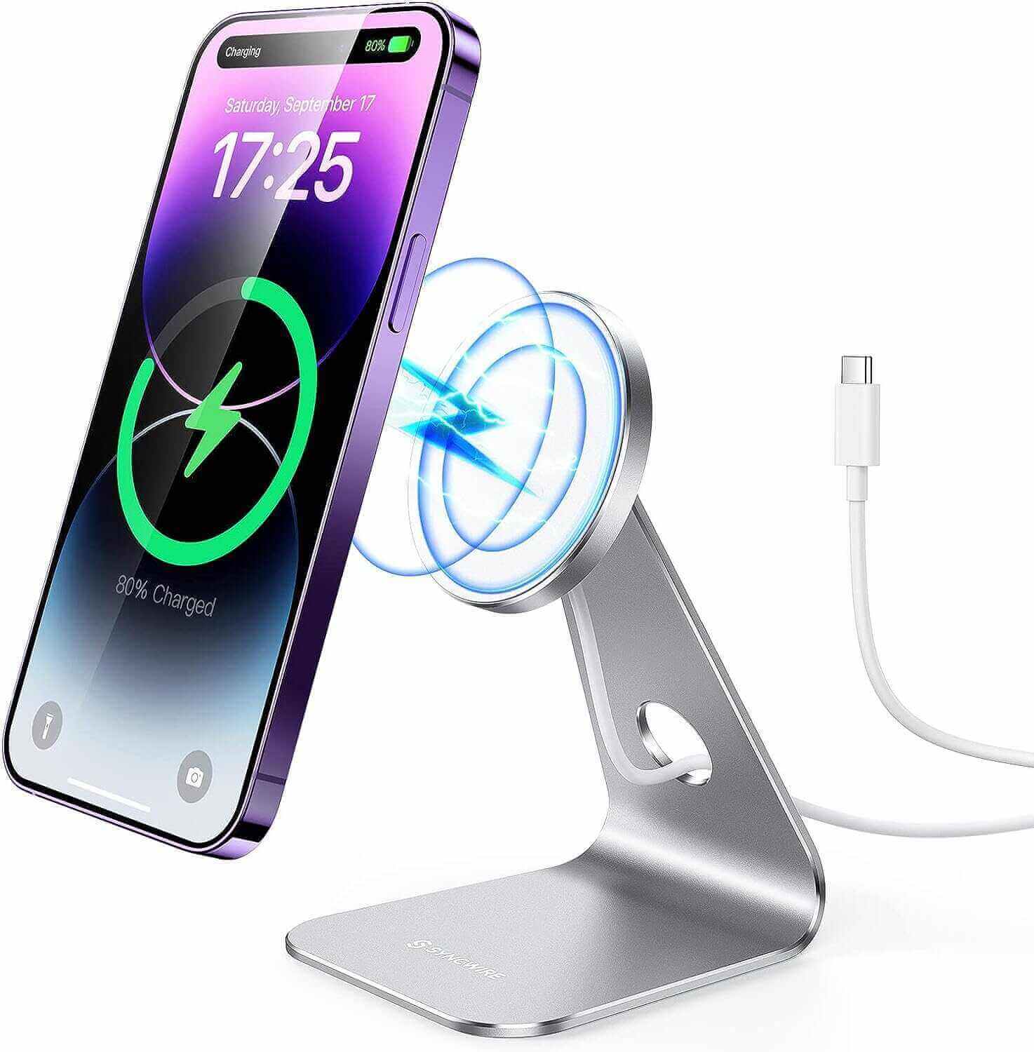 Official Apple White MagSafe Qi Enabled Fast Wireless Charger - For iPhone  15 Pro - Mobile Fun Ireland