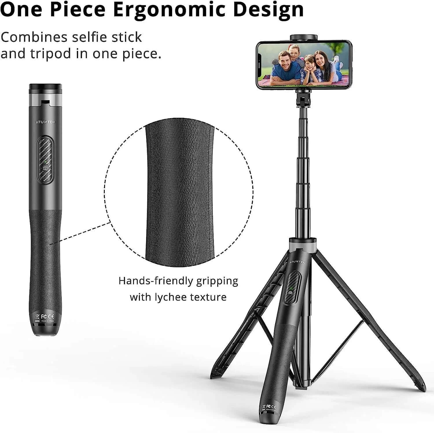 Premium Pro 51-inch Phone Tripod Selfie Stick