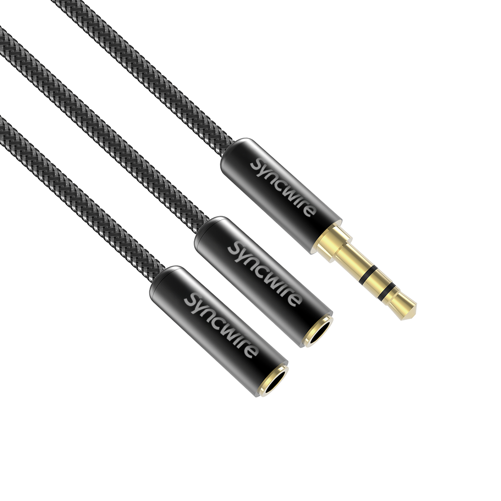 Nylon-Braided 3.5mm Audio Cable Y Splitter