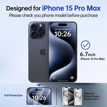 Screen Protector for iPhone 15 Pro series Full Coverage 3-pack