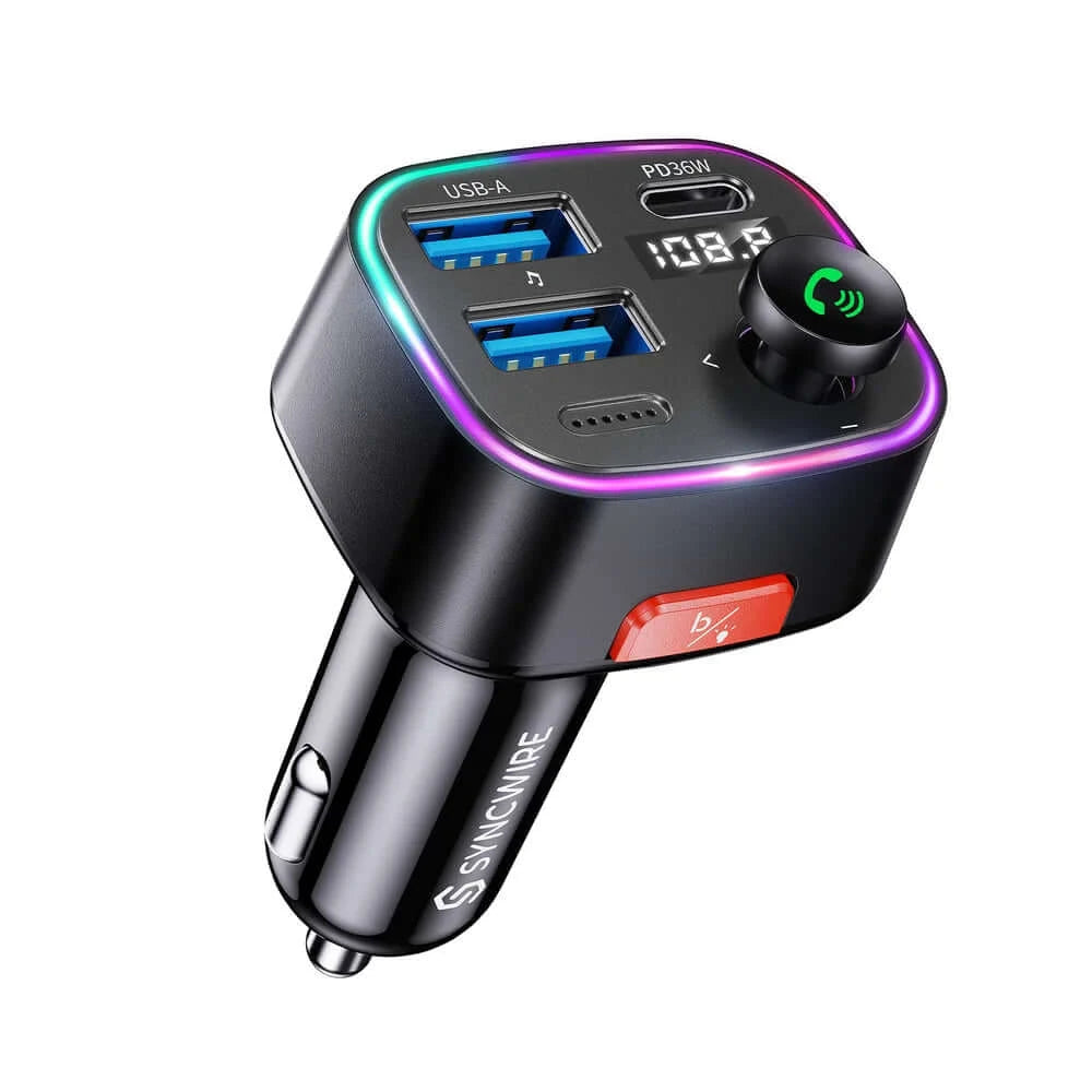 Bluetooth 5.3 FM Transmitter 48W - Efficient Car Charging