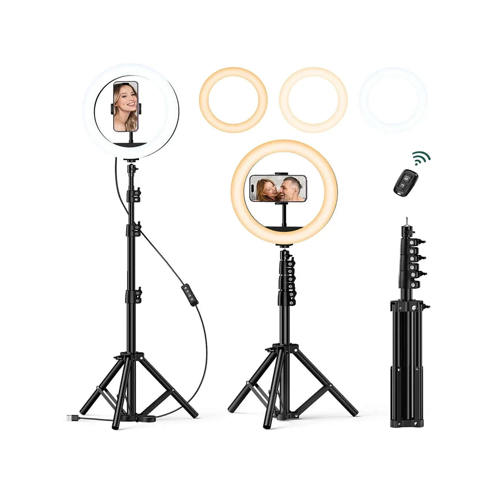 10 Inch Selfie Ring Light with 55 Inch Extendable Tripod Stand