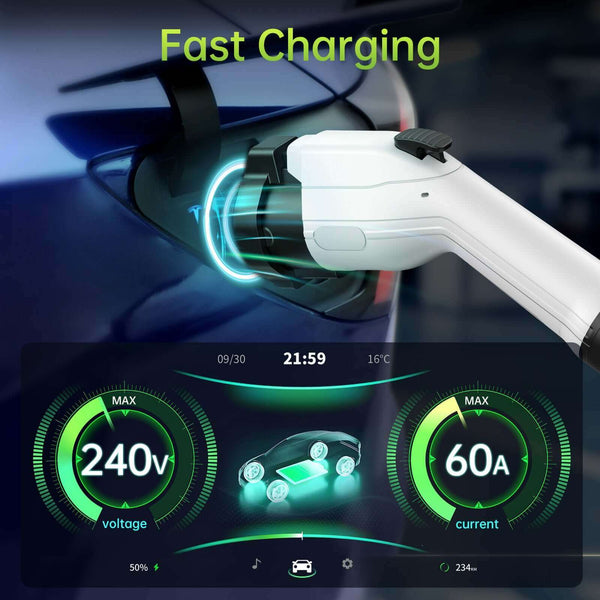 EV Charging Adapter (J1772 to Tesla), 60A/250V AC
