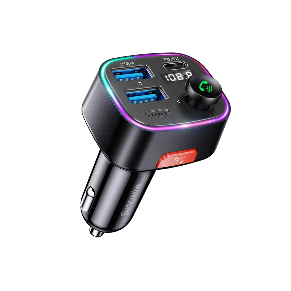 48W Bluetooth 5.3 FM Transmitter Car Charging Adapter