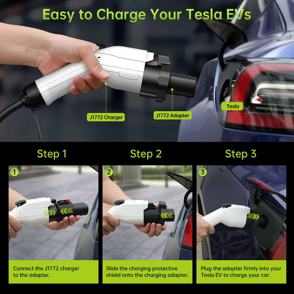 EV Charging Adapter (J1772 to Tesla), 60A/250V AC