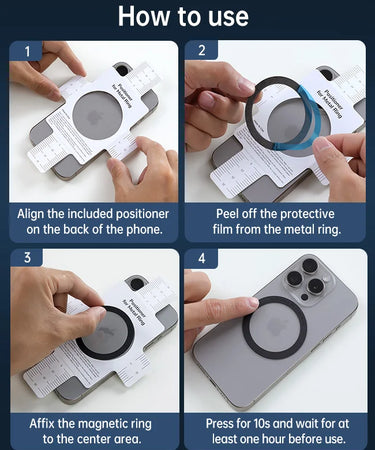 Attachable Ring Magnetic Metal Ring(3 Pack) to Attach Your Phone