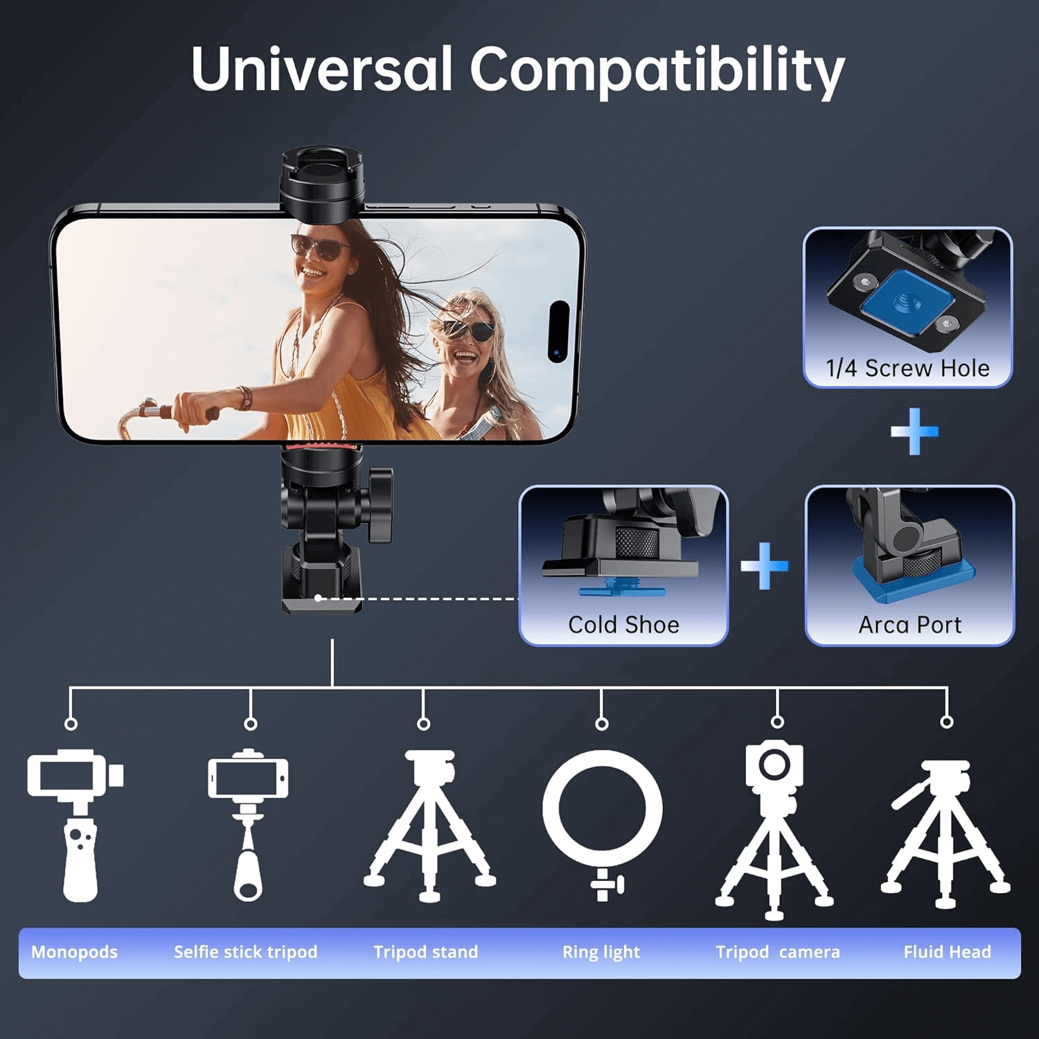 Metal-Phone-Tripod-Mount-Universal-Aluminum-Smartphone-Mount-Adapter