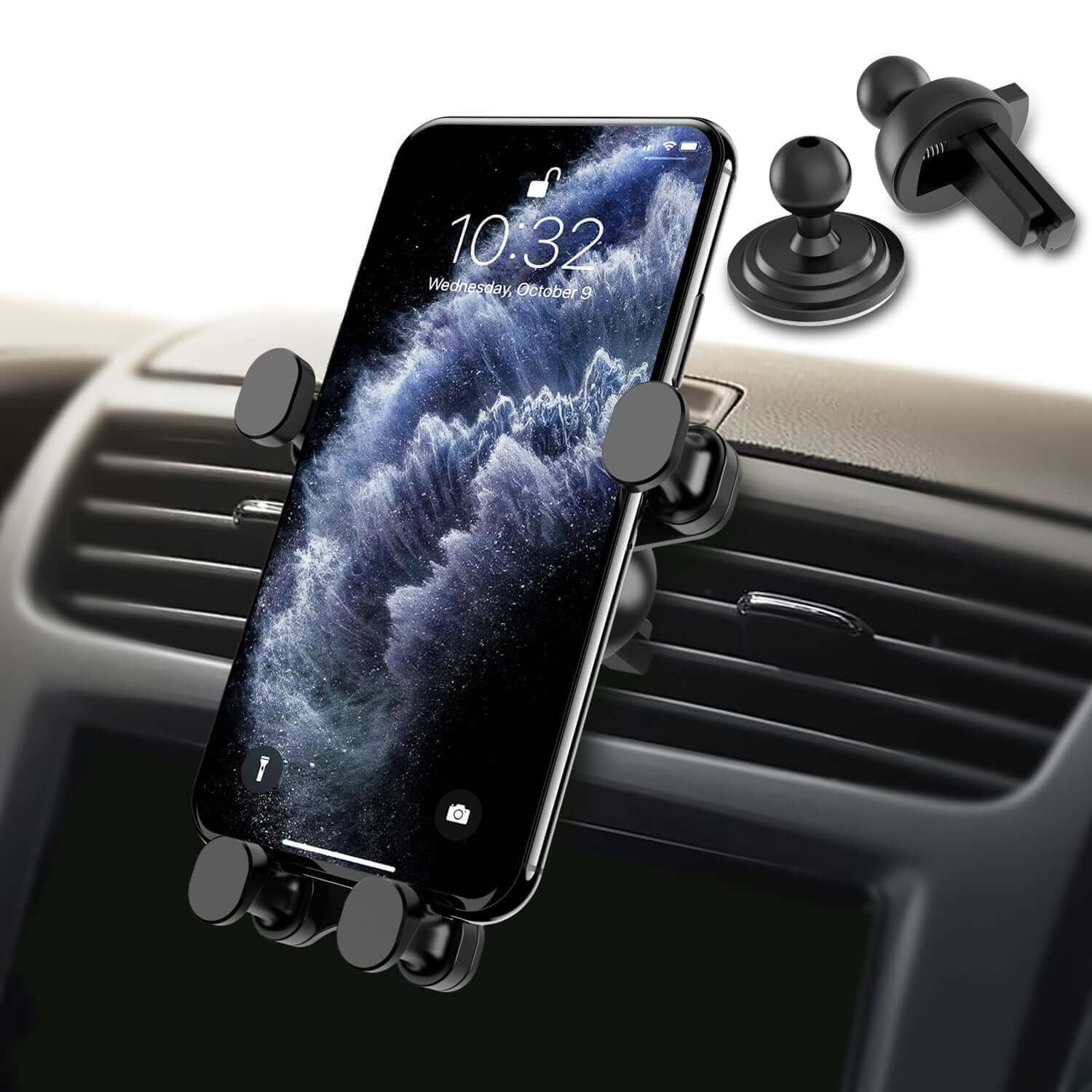 Car-Vent-Cell-Phone-Holder-Gravity-Lock