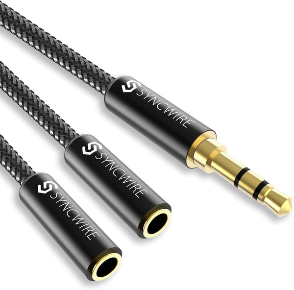 Nylon-Braided 3.5mm Audio Cable Y Splitter
