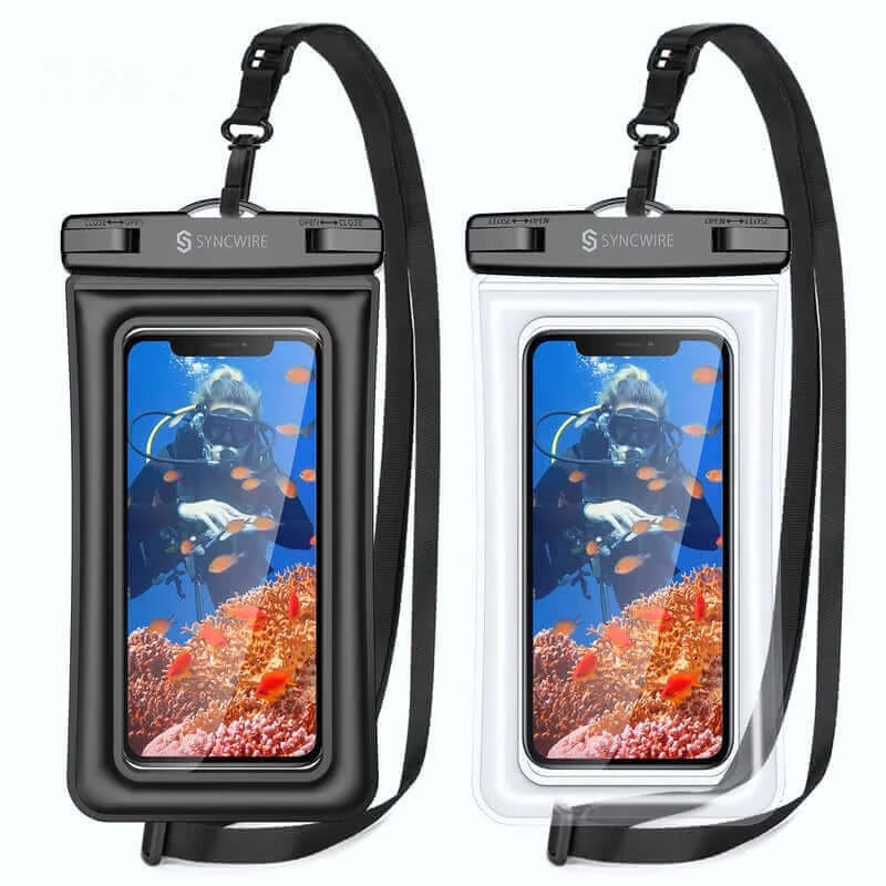 IPX8-Floatable-Phone-Water-Pouch-Underwater-Dry Bag-Black-Clear