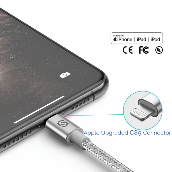 Lightning to USB Cable Nylon Braided MFi C89
